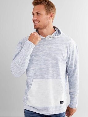 Hurley Men's Heathered Light Blue & White Pullover light Hoodie